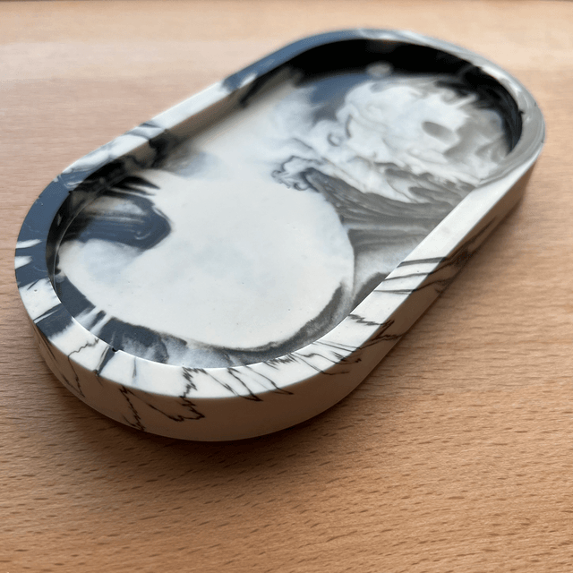 Black and white tray