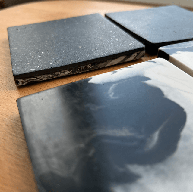 Black terrazzo square coaster
