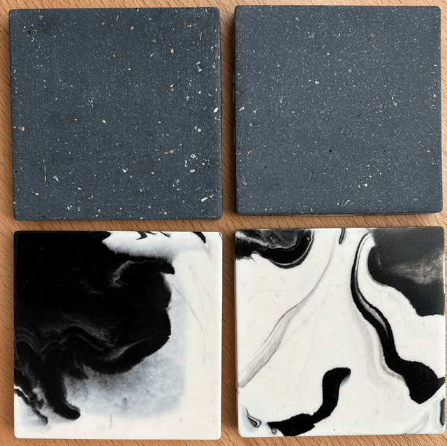 Black terrazzo square coaster