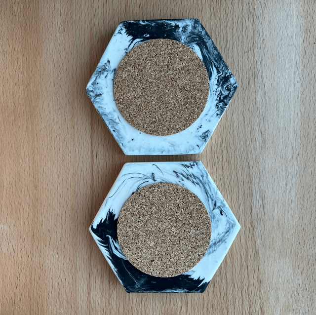 Black and white hexagon