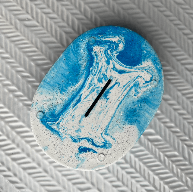 Soap dish - oval - blue