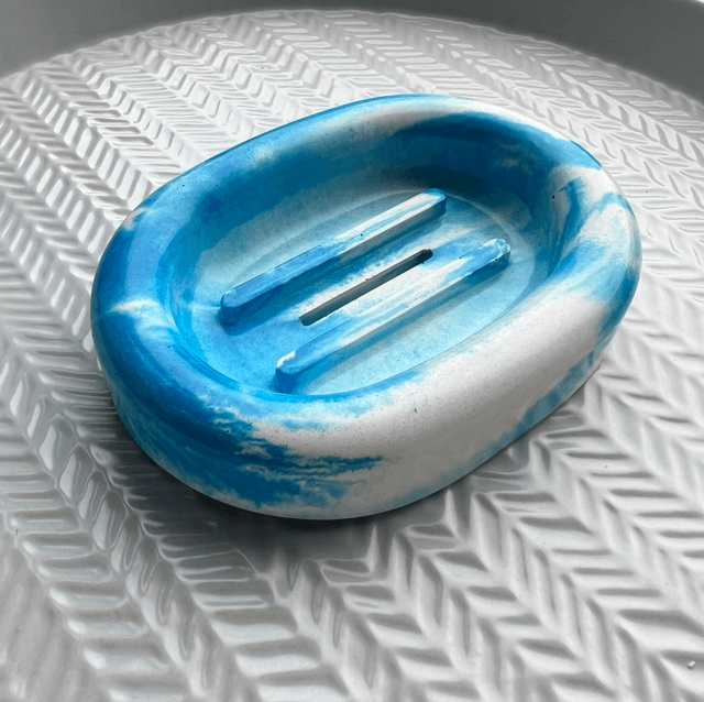 Soap dish - oval - blue